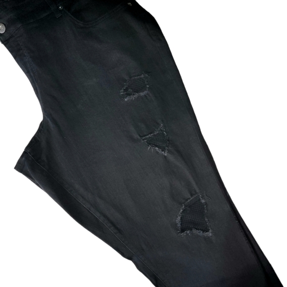 TORRID PREMIUM BOYFRIEND STRETCHY 24XT BLACK JEANS w/MESH EUC Extra Tall - Picture 6 of 7